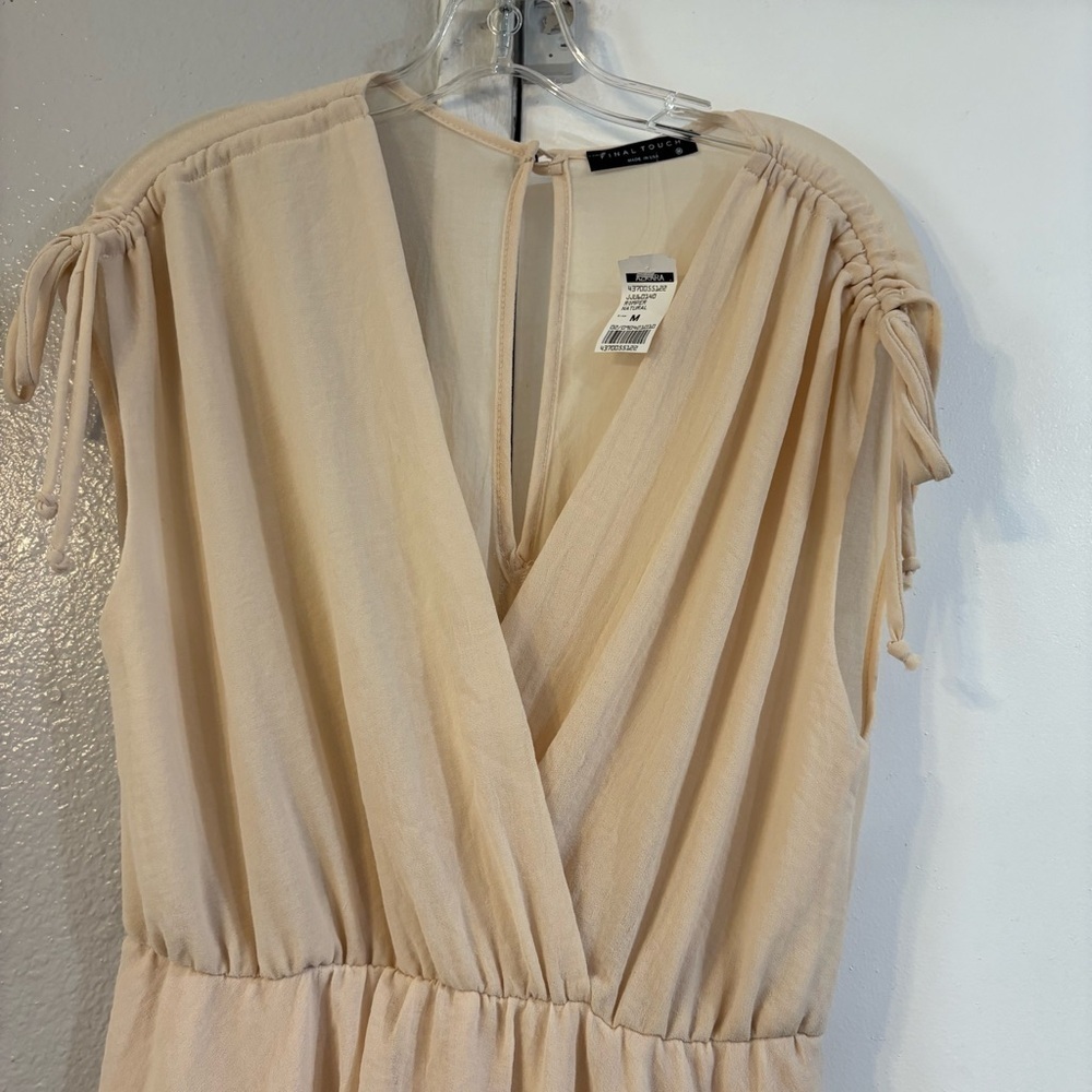 Vintage Sheer Cream Romper Whimsy Cottage Fairycore Bridal Deadstock M USA Lined - Picture 2 of 6